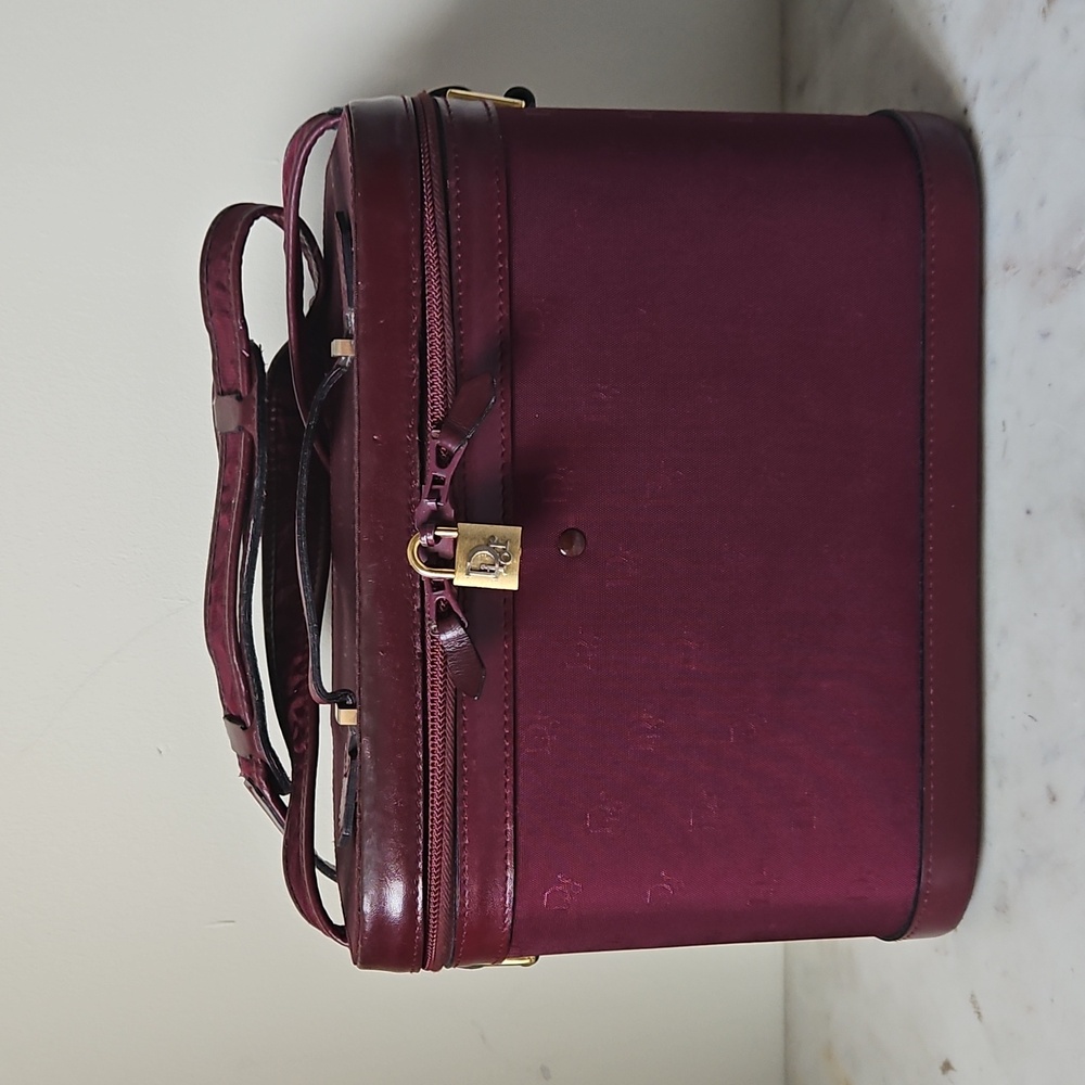 DIOR: Rare Large Vintage Rich Burgundy Logo Vanity Shoulder Bag